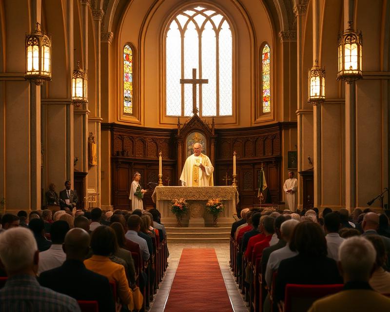 Candidates process into the cathedral for the exemplification rite.
